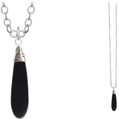 Artisan silver cultured SEA GLASS wire-wrapped sterling multi-colors Dagger 37x10mm U PICK pendant OR w/chain necklace
